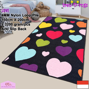 Tren-D-rugs Karpet love hati permadani bulu alas lantai kamar tidur ruang tamu dekorasi rumah anti slip murah 150 x 200cm - NMs