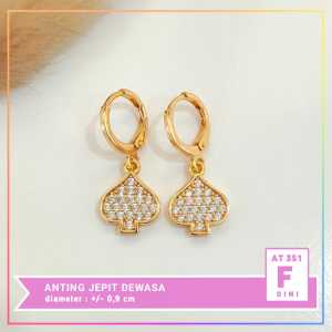 Nice Jewelry Anting dewasa jurai bulat simple perhiasan lapis emas AT 351