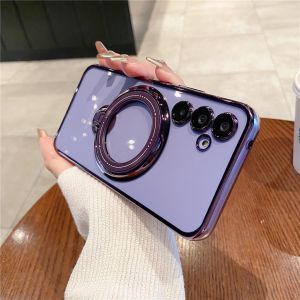 เคสโทรศัพท์ปลอกสำหรับ Samsung Galaxy A16 A35 A55 LTE A25 A15 A05S A05 5G 2024ใสขอบ TPU เนื้อนิ่มโปร่งใสกันกระแทกสำหรับ SamsungA05S SamsungA55 4G ตัวยึดห่วง A16LTE ที่ยึดเคสด้านหลัง