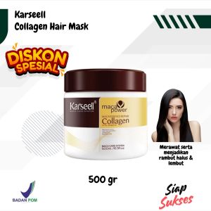Masker Perawatan Rambut KARSEELL Collagen Hair Mask Keratin Treatment Melembutkan Rambut Rusak dan Kering Rontok 500ml