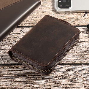 MISTLETOE Vintage Genuine Leather Card Holder Original Cowhide Anti RFID ATM ID License Card Wallet for Men