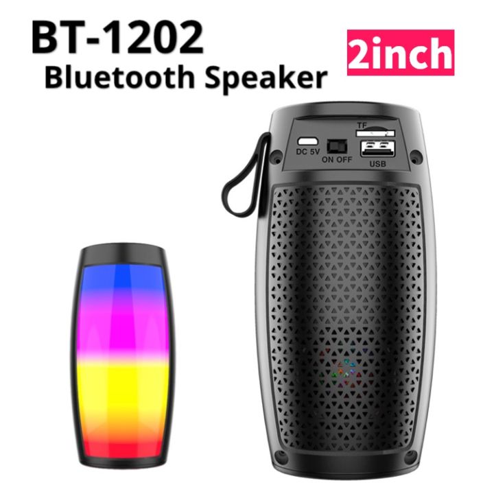 Tiki# BT-1202 Portable Bluetooth Speaker with Colorful 360 LED Light ...
