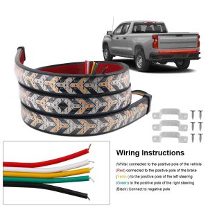 Dải Đèn Led Tín Hiệu Cảnh Báo 12V Hình Xương Cá Gắn Đuôi Xe Hơi Xe Tải Xe Con Xe Bán Tải SUV RV Van