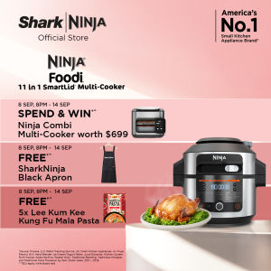 Ninja Foodi 11 in 1 SmartLid Multi cooker in one pot Electric Pressure cooker Bake Roast Dehydrate Slow Cooker Air Fryer Grill Sear/Saute Steam Sous Vide Yogurt maker & More with 6L Capacity and Recipe Book - Ninja OL550