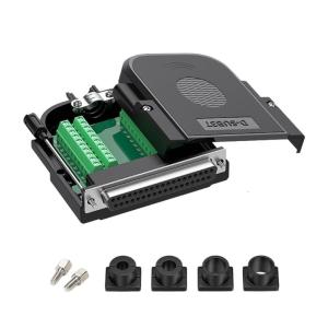 Low Profile DB37 RS232 To 37 Pin Adapter Connector Includes Dustproof Tail Tubes And Secure Cable Clamps