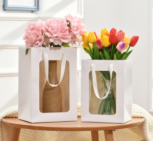 VIVOLILV (ส่วนลด 50%) ✨✨ ถุงของขวัญ 25 * 18 * 35 ซม. ถุงบรรจุภัณฑ์แขวนโปร่งใส