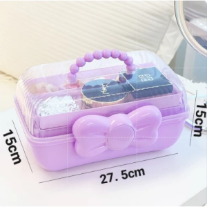Korean Style Practical Hair Jewelry Organizer 3 Layers Storage Box Jewelry Storage Box Make Up Box For Children Girl OP
