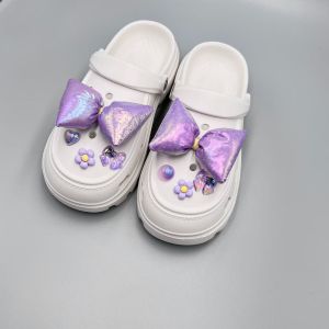 8Pcs/Set Crocs Jibbitz Charms Shoe Accessories Cute Girl Bow Knot Shoe Buckle Decoration for Crocs