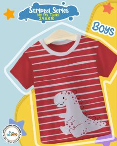 Kaos Anak Distro Striped Cool Tshirt Boy 2 - 10 Tahun By Little Dino