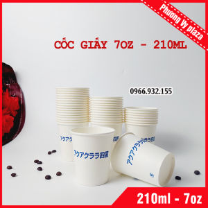 50 Ly Giấy 210ml - 7oz Chữ Nhật Cốc Giấy NHẬP KHẨU HÀN QUỐC