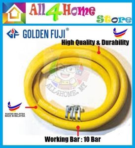 GOLDEN FUJI High Grade Quality High Pressure Gas Hose For Home Appliance ( 1m 1.5m 2m 2.5m 3m ) / LPG Corrugated Metal Armoured PVC Gas Hose 1.5m