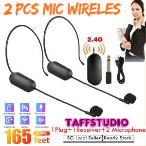 COD TaffSTUDIO 2 PCS mik mic Microphone wireless untuk mengajar bando imam mesjid headset Cas