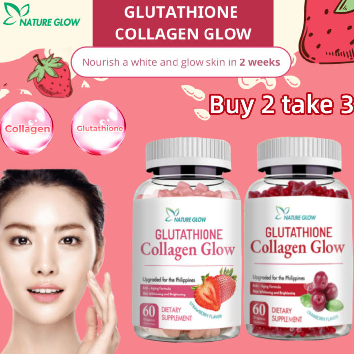 Hot Nature Glow Glutathione Collagen Gummies Anti-Aging Whitening Skin ...