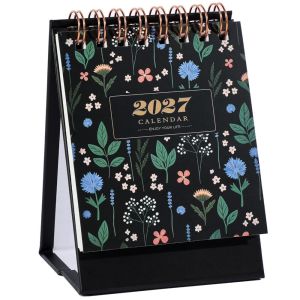 YOUSHI TOP Đứng Lịch để bàn năm 2027 Di động Gáy lò xo Lịch để bàn Công cụ quản lý thời gian Danh sách việc cần làm Người tổ chức lịch trình hàng năm Dùng cho bàn làm việc tại nhà