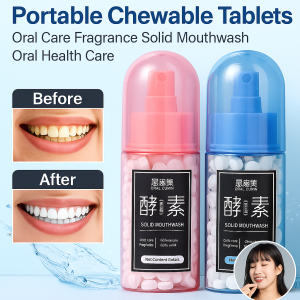 Chewable Toothpaste Tablets Portable Mouthwash Tablets Mint Flavor Fresh Breath Travel Oral Care