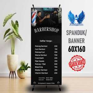 Spanduk Banner BARBERSHOP DAFTAR HARGA POTONG RAMBUT Costom Desain
