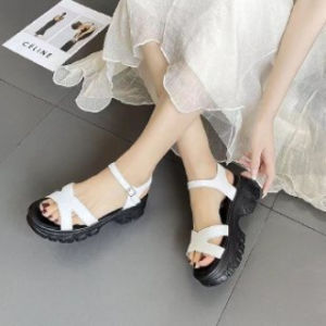Free Shipping WomenS New Summer Wedge Sandals Versatile Roman Style High Heels Thick Soles Platform Sandals Beach Sandals Mom Shoes