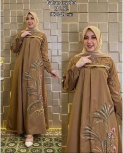Gamis Bordir Katun Terbaru Motif Kereta