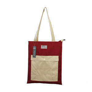 Tote Bag Wanita Terbaru Bahan Kanvas Tas Model Kasual Penutup Resleting/Dely Project