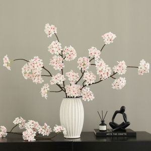 EO4MD 90cm Artificial Pear Blossom Branches Plastic Real Touch Fake Flowers Flower Materials Elegant Artificial Cherry Blossom Home Garden Decor