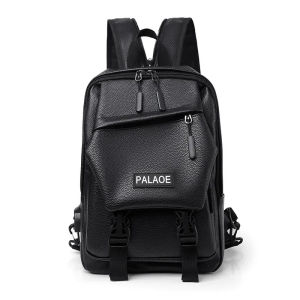 Mensbackpack Multi-function Small chest bag travelling school bag Pu leather backpack 2024