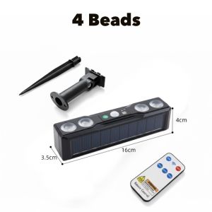 Solar Motion Sensor Stake Light Super Bright Remote-Controlled Garden Lawn Lamp Landscape Light