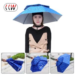 CCW Head Umbrella anti-UV Anti-Rain Outdoor Travel Fishing Umbrella Hat Summer Portable Outdoor Rain Hat Payung Topi