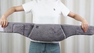 3-in-1 Heating Waist Belt: Heating Pad for Back Comfort & Warmth + Portable Hand Warmer USB Powered (Not Included) 3-Temp Adjustable Heat Wrap for Women Gray