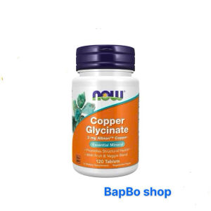 NOW Copper Glycinate – Viên uống bổ sung Đồng 3mg – Hỗ trợ xương khớp miễn dịch 120 viên - Hỗ trợ hấp thu và sử dụng sắt phòng thiếu máu do thiếu đồng.    Tốt cho hệ miễn dịch và thần kinh.    Có thêm hỗn hợp trái cây & rau củ giúp tăng cường dinh dưỡng