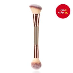Bàn chải mặt hai mặt Champagne sang trọng – Máy xay sinh tố đường viền đa năng & phấn má hồng để trang điểm dạng bột