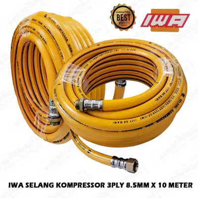 FORTEC 10M Selang Angin 3 Ply Mesin Kompresor Bisa Untuk Air Steam Sprayer Sanchin Merah / IWA 10 Meter Kuning