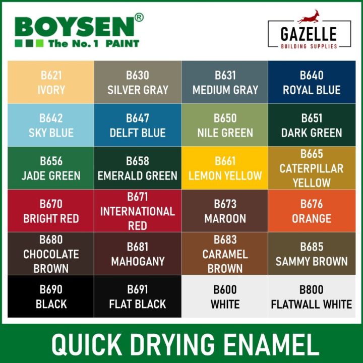 Boysen Quick Dry Drying Enamel Paint 1/4l For Wood Metal Surfaces ...