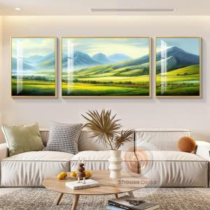 "Tranh Phong Cảnh Hiện Đại Sang Trọng Bộ 3 Bức Treo Tường Phòng Khách"