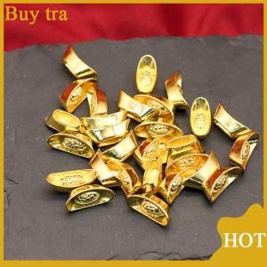 [Buytra] 10pcs Ingot Chinese Yuan Bao Wealth en Statue Ingots Decor Ornament Decorative Year New Bar Lucky Money Prosperity
