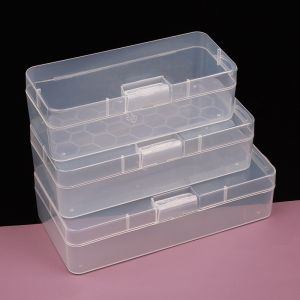 Transparent Plastic Snap-lock Storage Box Rectangular Box with Lid Thickened PP Organizer S/M/L