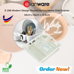 E-286 Marble Design Round Hollow Home Dish Drainer - Elianware