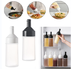 Kitchen Squeeze Seasoning Bottle Oil Bottle Squeeze Sauce Bottle Clear Leak-Proof Vinegar Sauce Ketchup Salad 250ml