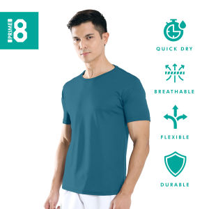 Prime8 x 888.co Aerofit Roundneck Shortsleeve Microfiber Dryfit Tshirt Jersey Sport Baju T Shirt Men Women AQUA BLUE