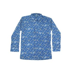 Seragam Batik Sekolah Motif Bunga Rampe Biru (SMP)