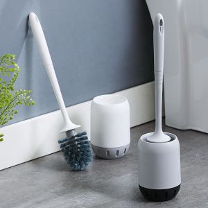 Long Handle Toilet Brush With Holder Toilet Cleaner Set Brush Soft Silicone Toilet Bathroom Accessories Toilet Cleaner Bristle Brush