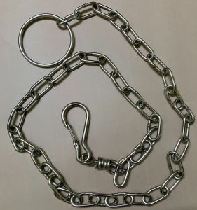 xích INOX dài 2m cho chó có vòng dắt và móc chống xoắn ( chưa có vòng cổ )