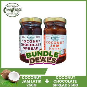 CocoWonder Bundle Deals Pure Coconut Jam Latik + Coconut Chocolate Spread 250G