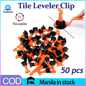 Toolshub Universal Tile Leveler Clip Set 50pcs Tile Wedges and Spacers Reusable Leveling System for Precision Flooring & Wall Tile Installation