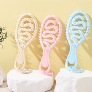 GOXBERK Khoét rỗng Móc khóa lược chải tóc Massage da đầu Gỡ rối Lược nhỏ Dụng cụ tạo kiểu tóc mềm mại Di động Lược bỏ túi Du lịch