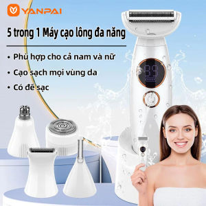 [HÀNG CÓ SẴN] YANPAI Máy Cạo Lông Đa Năng 5in1 Cho Nữ - 5 Đầu Thay Thế - Chống Nước IPX7 - Đế Sạc Hiển Thị Pin - Nhẹ Nhàng Cho Vùng Nhạy Cảm & Toàn Thân