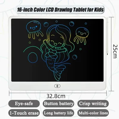 OB TECH LCD Writing Tablet for Kids 16&20 Inch Color Drawing Board Educational Eye Protection Writing Pad Gift for Boys and Girls