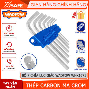 Bộ 7 chìa lục giác WADFOW WHK1671 chất liệu thép carbon xử lý nhiệt mạ chrome tay vặn ngắnchính hãng