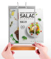 loose leaf advertising Restaurant Bar menu stand menu holder menu clip cafe bar Table PEECH Wood PVC  menu stand menu hThe Paging Table Card The Loose-Leaf Display StandDesktop Standee a5Display Card Table Stand on   Restaurant menu display. 