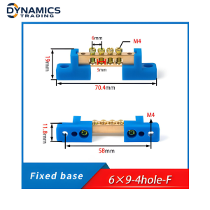 Grounding Neutral Busbar Fixed Support Bridge 4 Holes | 6 Holes | 8 Holes | 10 Holes | 12 Holes | 16 Holes CNAOM Brand