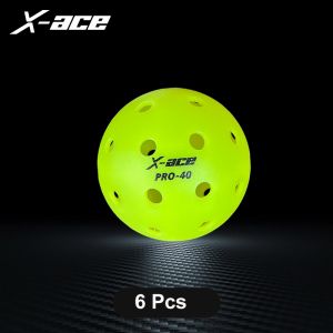 X-ace Pro-40 Pickleball Balls 6/12/24Pcs High Visibility Green 40 Holes Outdoor Indoor Training Pickle Ball Perfectly Balanced High Bounce
